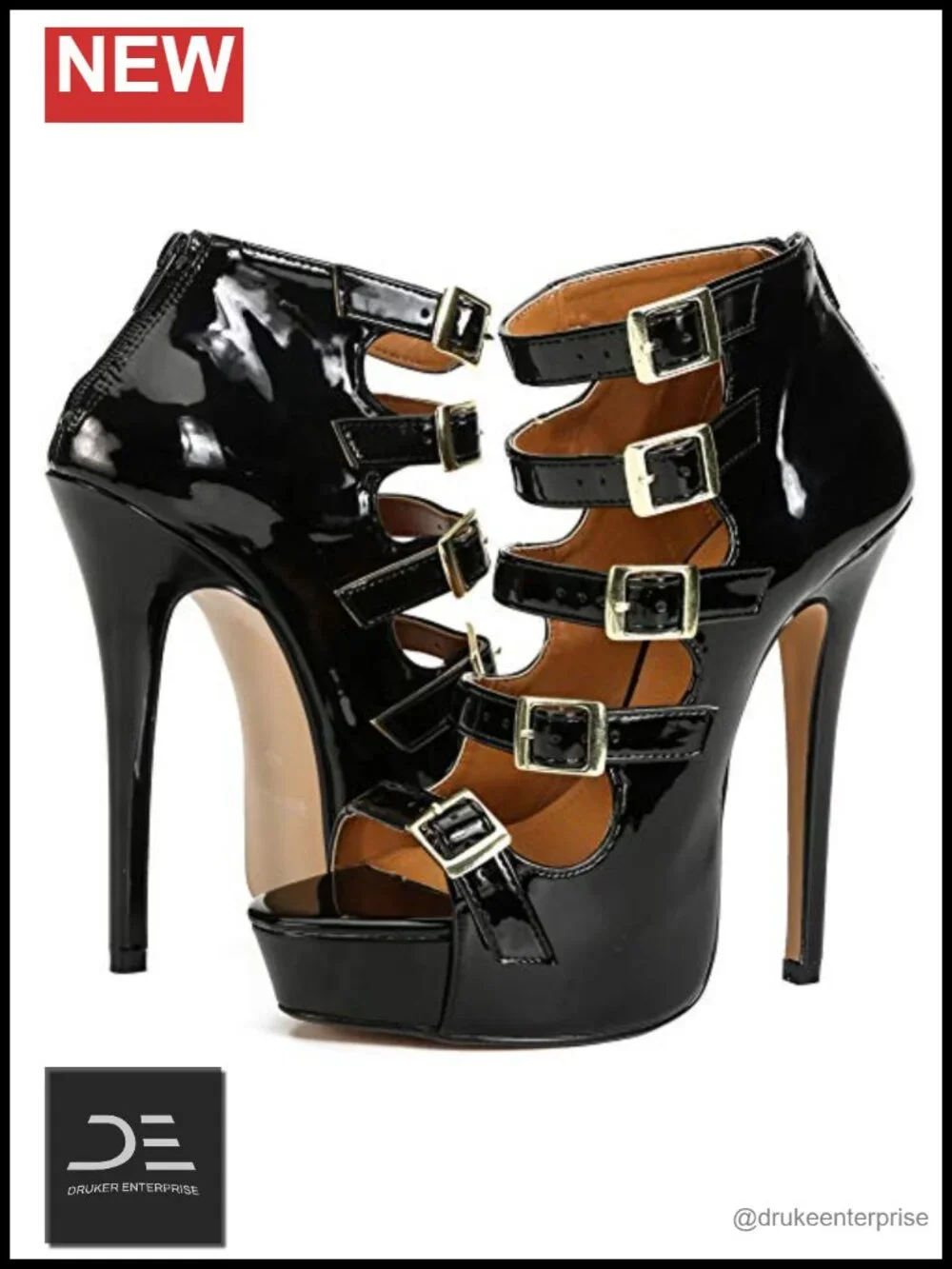 Gladiator Platform Sandals Stiletto High Heel 6.3 Inch PU Ankle Boots